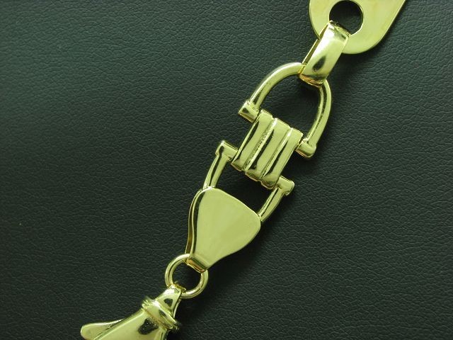14kt 585 Gelbgold Plattenkette / Steigbügelkette / Halskette / 71,5cm / 100,2g