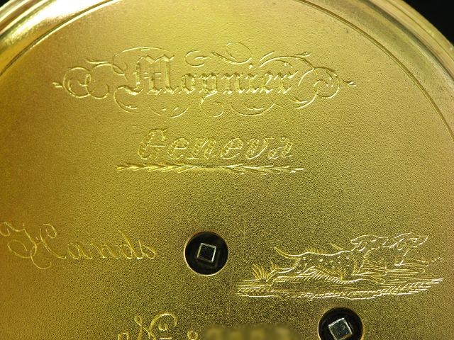 Monnier Gold Mantel Open Face Taschenuhr Schlüsselaufzug / Durchmesser 49,5 mm