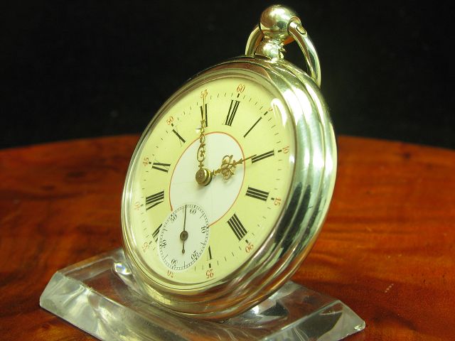 Rautendelein Neusilber Open Face Taschenuhr Schlüsselaufzug / Durchmesser 49,0 mm