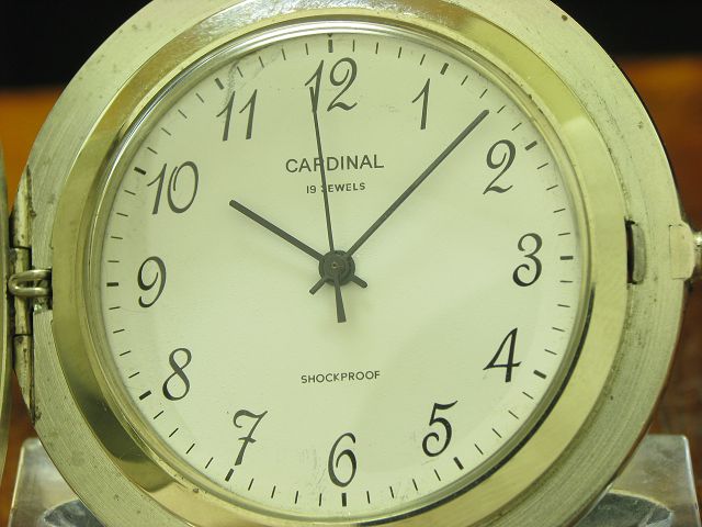 Cardinal Neusilber Savonette Sprungdeckel Taschenuhr / Kaliber Raketa 2609.HA
