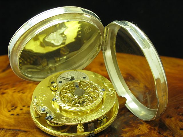 925 Sterling Silber Open Face Spindeltaschenuhr Schlüsselaufzug / Durchmesser 52,6mm