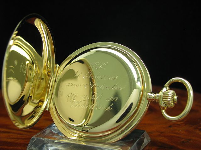 J. Assmann 14kt 585 Gold Savonette Sprungdeckel Taschenuhr 