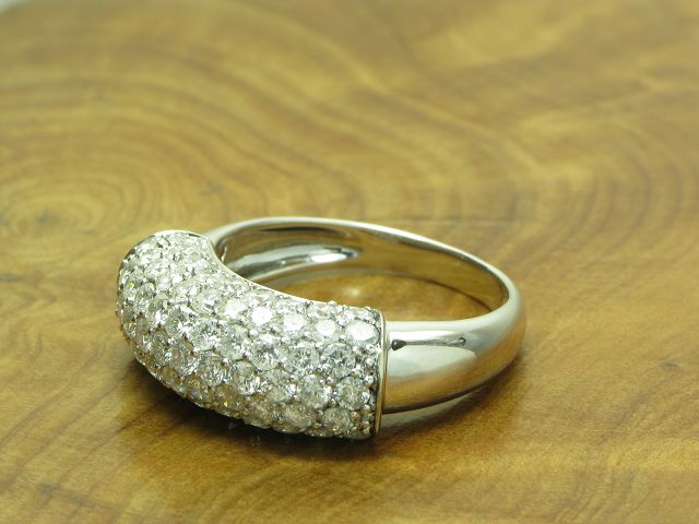 14kt 585 Weißgold Ring mit 2,13ct Brillant Besatz / Diamant / 4,8g / RG 55