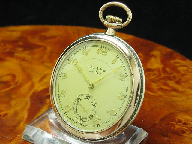 Julius Schirpf 800 Silber Open Face Taschenuhr / Kaliber FAVOR 14