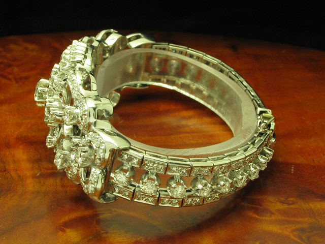 18kt 750 Weißgold Armband mit 9,00ct Brillant Besatz / Diamant / 59,9g / 17,5cm