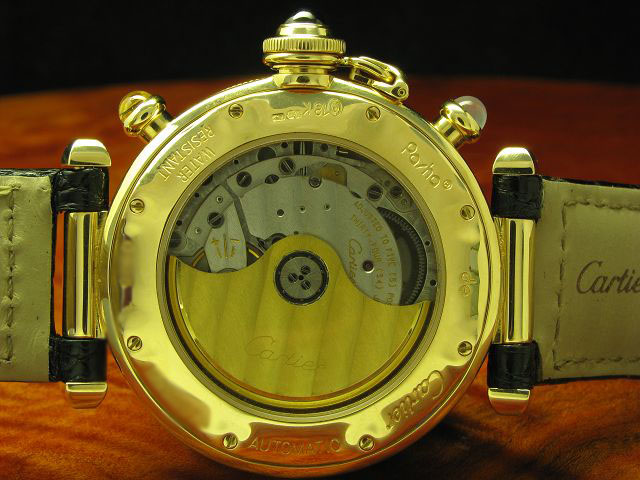 Cartier Pasha 18kt 750 Gold 3 Time-Zones Automatic Herrenuhr / Ref M204579/0925