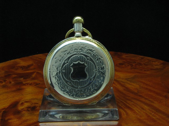 Minerva 800 Silber / Gold Mantel Open Face Taschenuhr / Durchmesser 46,6 mm
