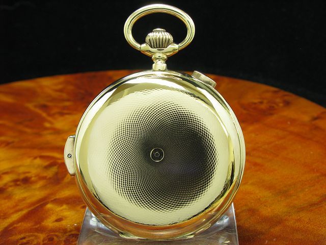 14kt 585 Gold Savonette Taschenuhr Chronograph Viertel-Repetition