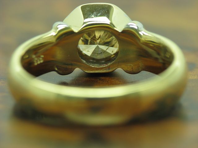 14kt 585 Gelbgold Ring mit 1,02ct Brillant Solitär Besatz / Diamant / RG 56