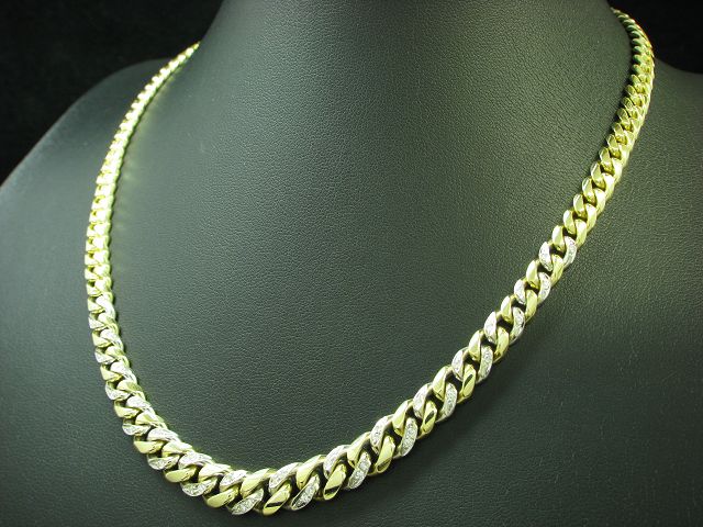 14kt 585 Gelbgold Collier mit 0,40ct Brillant Besatz / Halskette / 42,5 cm