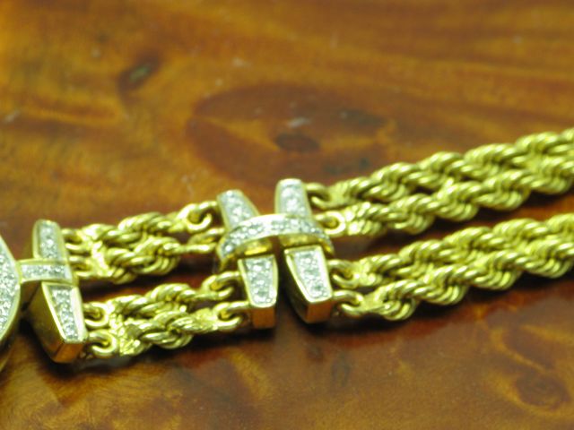 18kt 750 Gold Armband mit 0,96ct Brillant Besatz / Diamant / Handarbeit / 18cm