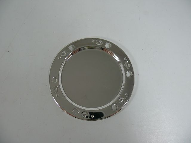 Untersetzer aus Metall Silberfarben / 6 Stück / Ø 10,3cm / Weihnachtsdeko