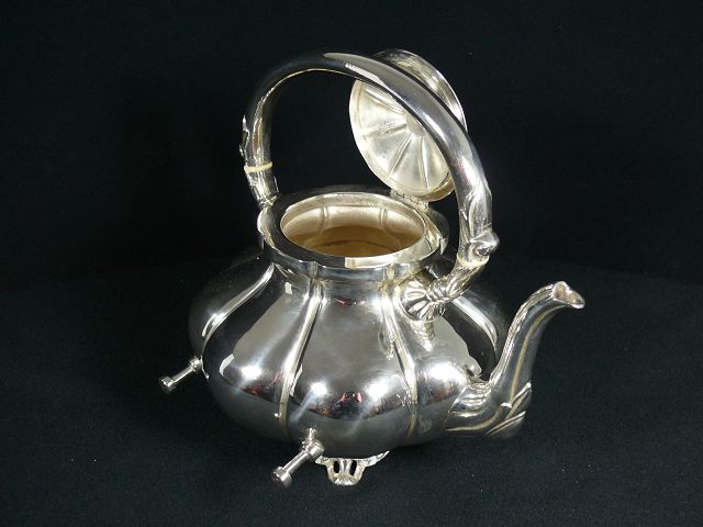 925 Sterling Silber Teekanne mit Rechaud / Kanne / Stövchen / Echtsilber