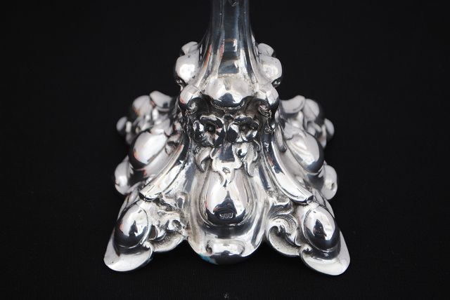 900 Silber Kerzenhalter / Leuchter / Floral / Blumen Motiv / Echtsilber / 369,0g