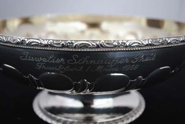 Juwelier Schnauffer 835 Silber Zierschale / Pokal / teilvergoldet / Echtsilber