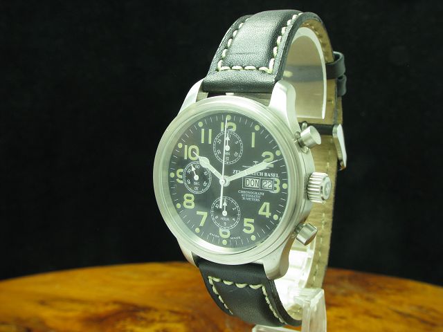 Zeno Watch Basel NC Pilot Edelstahl Automatic Herrenuhr / Fliegeruhr / Ref 9557