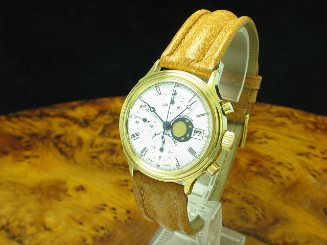 Alfred Rochat & Fils Gold Mantel Automatic Herrenuhr / Kal ETA 7750 / Ref 77.400