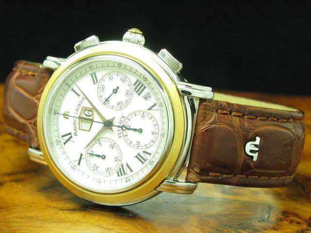 Maurice Lacroix Masterpiece Flyback Annuaire Stahl-Gold Automatic Herren / 15827